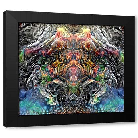 Bioassembly Black Modern Wood Framed Art Print by Gavidia, Pedro