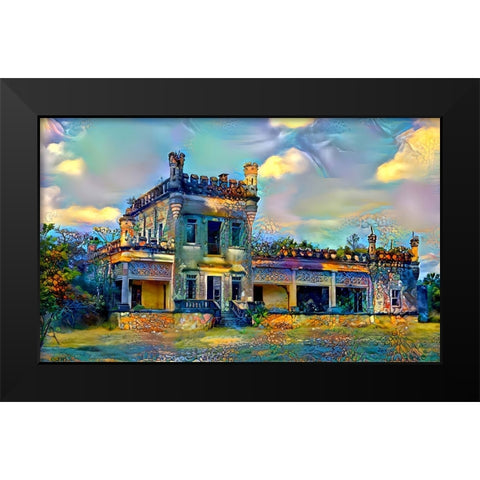 El Mante Tamaulipas Mexico Castle of Nueva Apolonia Black Modern Wood Framed Art Print by Gavidia, Pedro