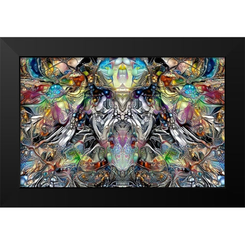 Enigmatic Faces Black Modern Wood Framed Art Print by Gavidia, Pedro