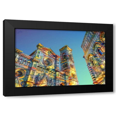 Florence Italy Cathedral of Saint Mary of the Flower Ver2 Black Modern Wood Framed Art Print by Gavidia, Pedro