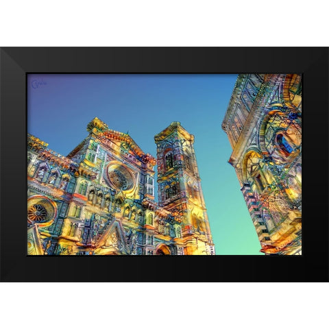 Florence Italy Cathedral of Saint Mary of the Flower Ver2 Black Modern Wood Framed Art Print by Gavidia, Pedro