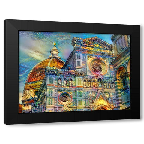 Florence Italy Cathedral of Saint Mary of the Flower Black Modern Wood Framed Art Print with Double Matting by Gavidia, Pedro