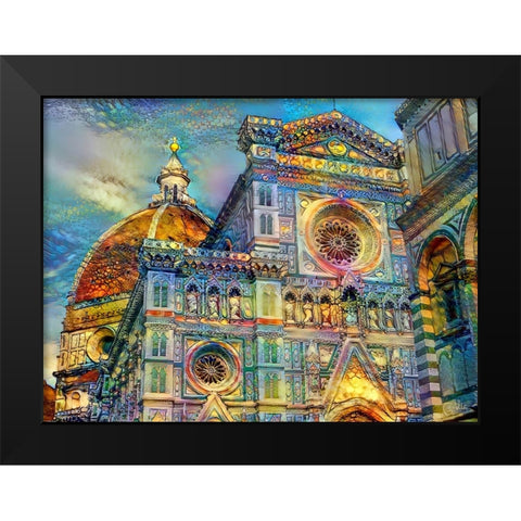 Florence Italy Cathedral of Saint Mary of the Flower Black Modern Wood Framed Art Print by Gavidia, Pedro