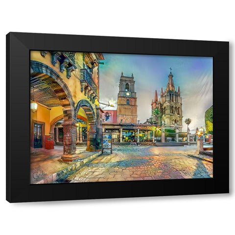 Guanajuato Mexico San Miguel de Allende Black Modern Wood Framed Art Print by Gavidia, Pedro
