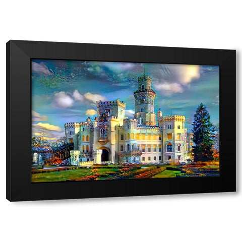 Hluboka nad Vltavou Czech Republic Hluboka Castle Black Modern Wood Framed Art Print with Double Matting by Gavidia, Pedro