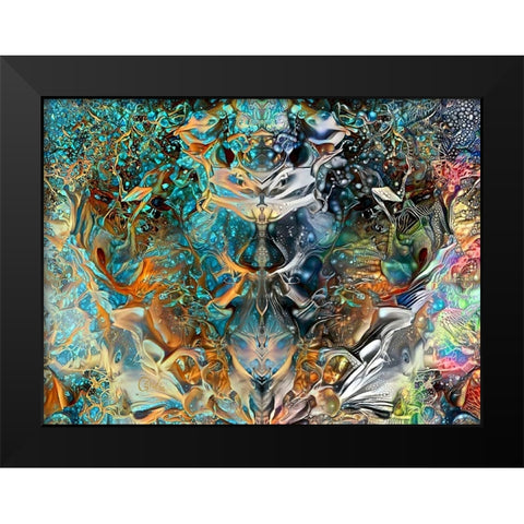 Jade Mask Black Modern Wood Framed Art Print by Gavidia, Pedro