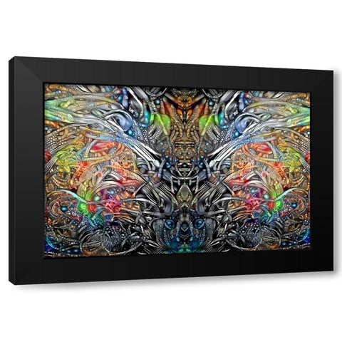 King of the Crickets Black Modern Wood Framed Art Print by Gavidia, Pedro