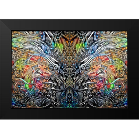 King of the Crickets Black Modern Wood Framed Art Print by Gavidia, Pedro