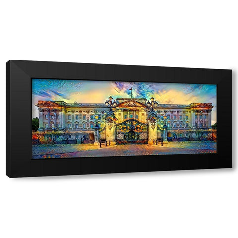 London England Buckingham Palace Black Modern Wood Framed Art Print by Gavidia, Pedro