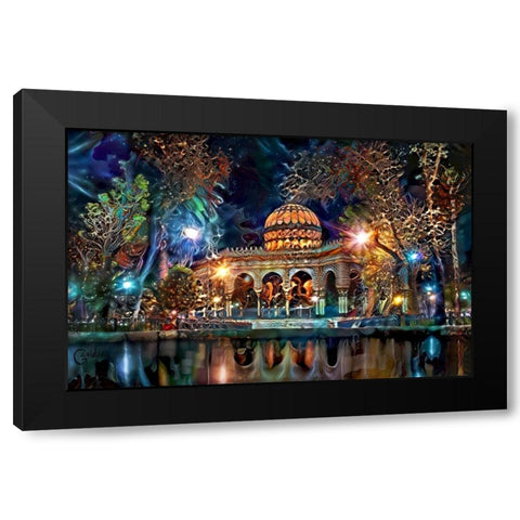 Mexico City Kiosk in the Alameda de Santa MariÌa la Ribera Ver2 Black Modern Wood Framed Art Print with Double Matting by Gavidia, Pedro