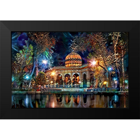 Mexico City Kiosk in the Alameda de Santa MariÌa la Ribera Ver2 Black Modern Wood Framed Art Print by Gavidia, Pedro