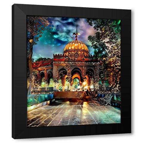 Mexico City Kiosk in the Alameda de Santa MariÌa la Ribera Black Modern Wood Framed Art Print with Double Matting by Gavidia, Pedro
