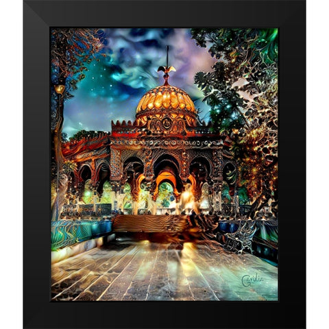 Mexico City Kiosk in the Alameda de Santa MariÌa la Ribera Black Modern Wood Framed Art Print by Gavidia, Pedro