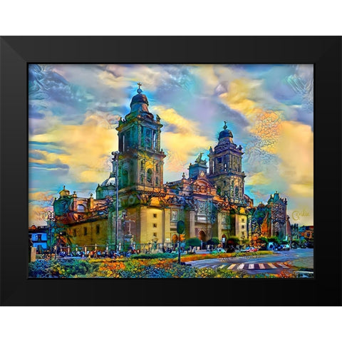 Mexico City Metropolitan Cathedral Black Modern Wood Framed Art Print by Gavidia, Pedro