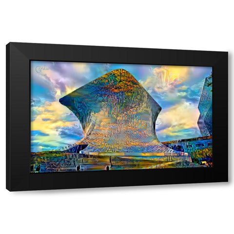 Mexico City Soumaya Museum Black Modern Wood Framed Art Print by Gavidia, Pedro