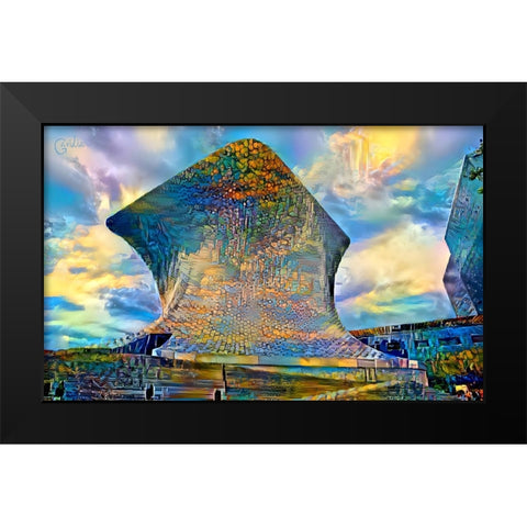 Mexico City Soumaya Museum Black Modern Wood Framed Art Print by Gavidia, Pedro