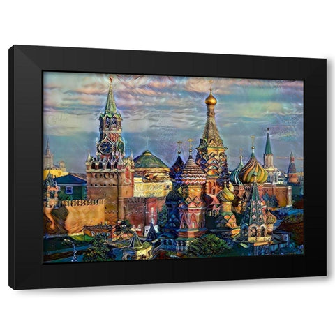 Moscow Russia domes and peaks Black Modern Wood Framed Art Print with Double Matting by Gavidia, Pedro