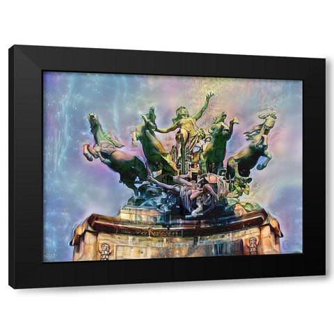 Paris France Quadriga at Grand Palais Black Modern Wood Framed Art Print with Double Matting by Gavidia, Pedro