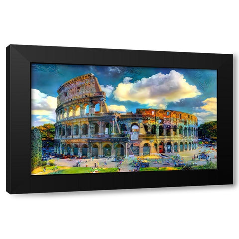 Rome Italy Colosseum Ver1 Black Modern Wood Framed Art Print with Double Matting by Gavidia, Pedro