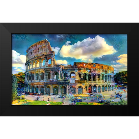 Rome Italy Colosseum Ver1 Black Modern Wood Framed Art Print by Gavidia, Pedro