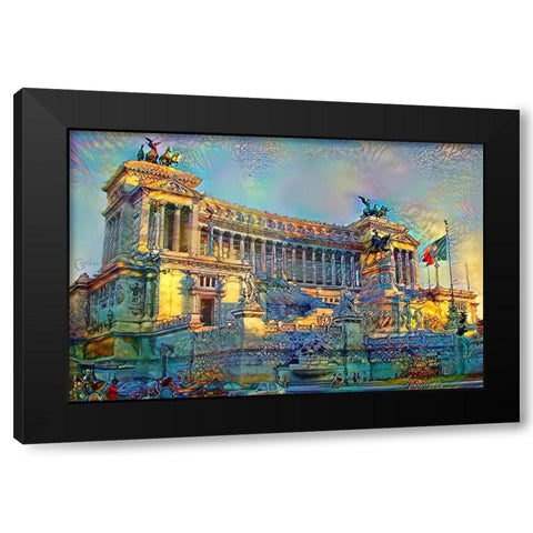 Rome Italy Victor Emmanuel II National Monument Black Modern Wood Framed Art Print by Gavidia, Pedro