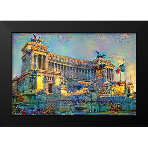 Rome Italy Victor Emmanuel II National Monument Black Modern Wood Framed Art Print by Gavidia, Pedro