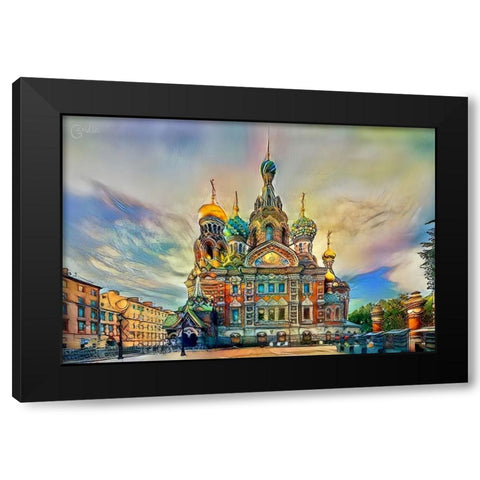 Saint Petersburg Russia Church of the Savior on Spilled Blood Ver2 Black Modern Wood Framed Art Print by Gavidia, Pedro