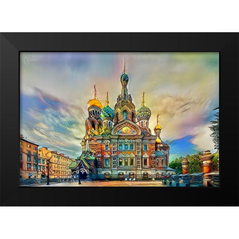 Saint Petersburg Russia Church of the Savior on Spilled Blood Ver2 Black Modern Wood Framed Art Print by Gavidia, Pedro