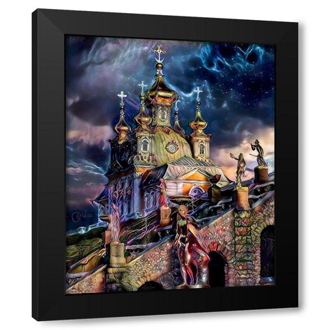 Saint Petersburg Russia Peterhof Palace Black Modern Wood Framed Art Print by Gavidia, Pedro