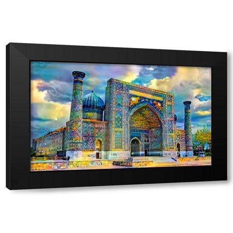 Samarkand Uzbekistan Registan Black Modern Wood Framed Art Print by Gavidia, Pedro
