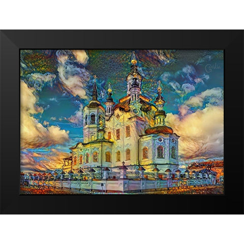 Tyumen Russia Church of Zechariah and Elizabeth in Tobolsk Black Modern Wood Framed Art Print by Gavidia, Pedro