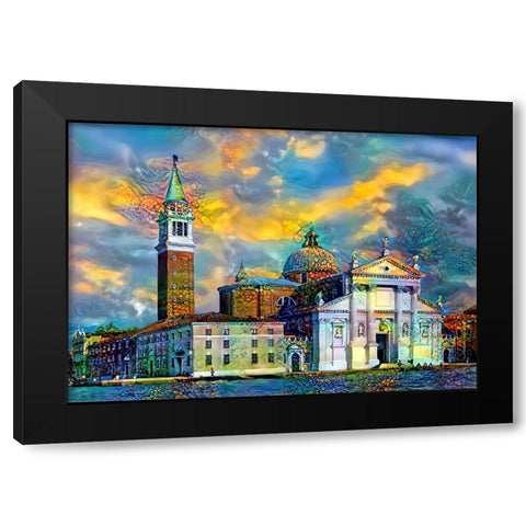 Venice Italy Church of San Giorgio Maggiore Black Modern Wood Framed Art Print with Double Matting by Gavidia, Pedro