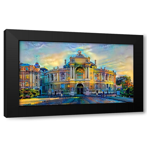 Odessa Ukraine Opera and Ballet Theater Black Modern Wood Framed Art Print by Gavidia, Pedro