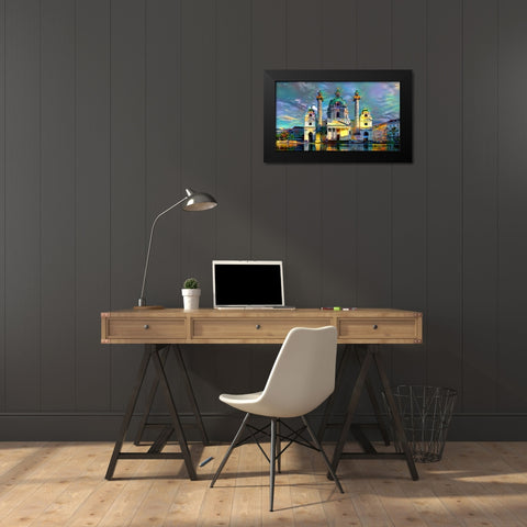 Vienna Austria Karlskirche Black Modern Wood Framed Art Print by Gavidia, Pedro