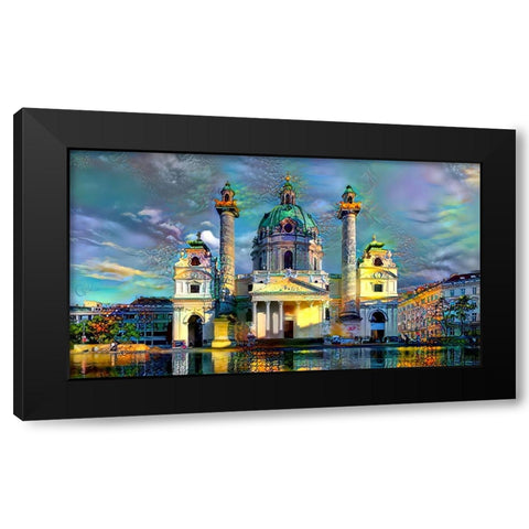 Vienna Austria Karlskirche Black Modern Wood Framed Art Print with Double Matting by Gavidia, Pedro