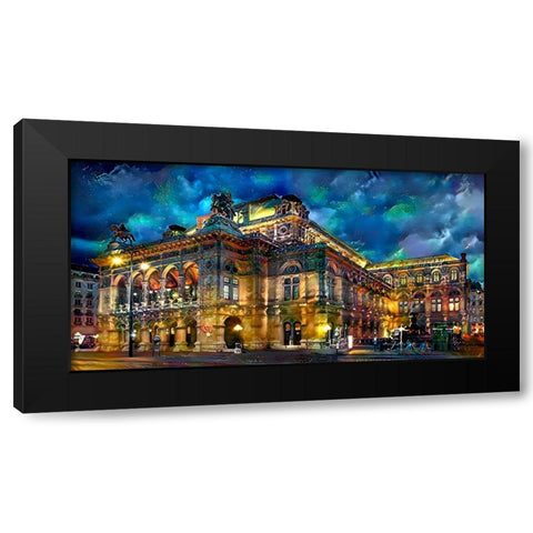 Vienna Austria Opera House Black Modern Wood Framed Art Print with Double Matting by Gavidia, Pedro