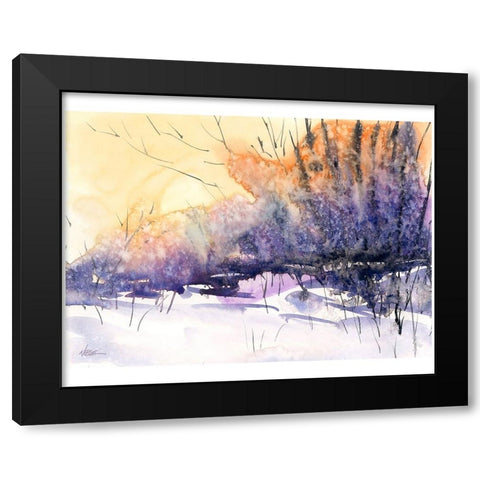 Frost Bite Black Modern Wood Framed Art Print with Double Matting by Randy Noble Fine Art