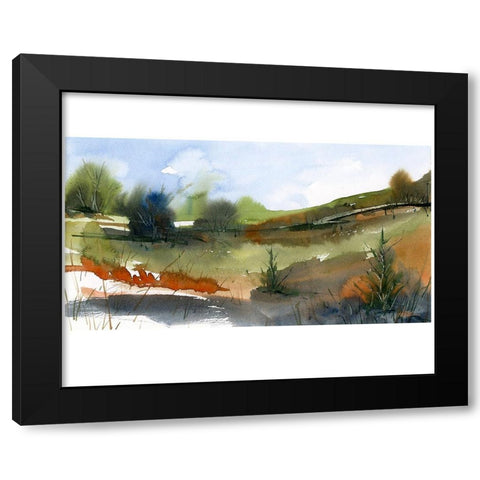 Green Valley Black Modern Wood Framed Art Print with Double Matting by Randy Noble Fine Art