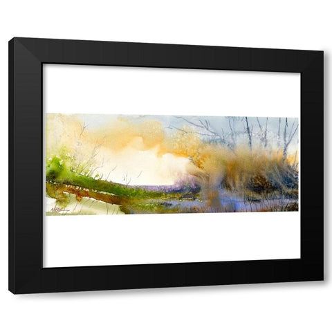 Morning Fog Black Modern Wood Framed Art Print by Randy Noble Fine Art