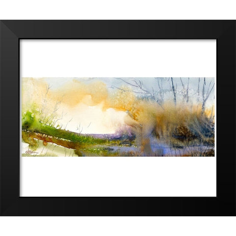 Morning Fog Black Modern Wood Framed Art Print by Randy Noble Fine Art