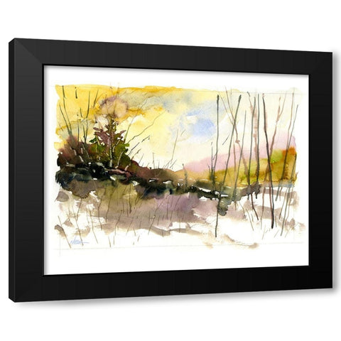 Winter Glow Black Modern Wood Framed Art Print with Double Matting by Randy Noble Fine Art
