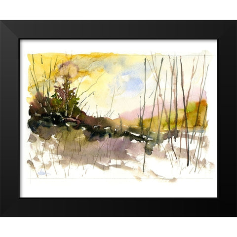 Winter Glow Black Modern Wood Framed Art Print by Randy Noble Fine Art