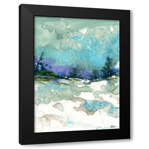 Snow Fields Black Modern Wood Framed Art Print with Double Matting by Randy Noble Fine Art