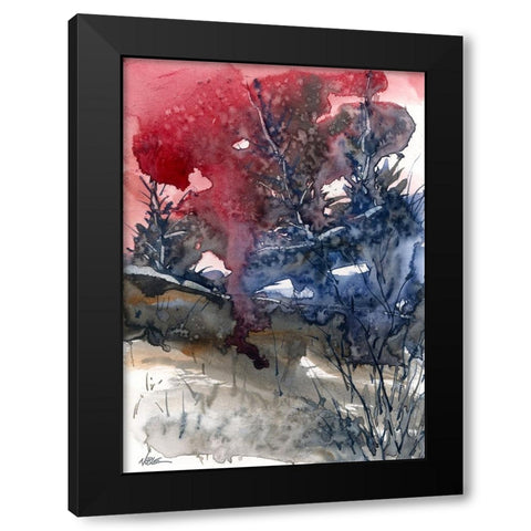 Storm Of Red Black Modern Wood Framed Art Print with Double Matting by Randy Noble Fine Art