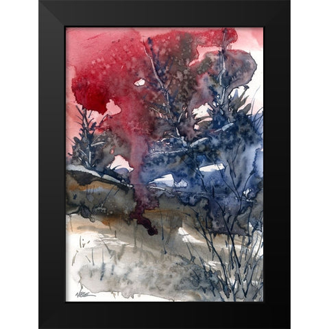 Storm Of Red Black Modern Wood Framed Art Print by Randy Noble Fine Art