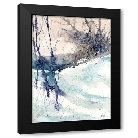 Winter Trail Black Modern Wood Framed Art Print with Double Matting by Randy Noble Fine Art