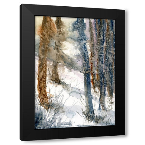 Forest Snow Black Modern Wood Framed Art Print by Randy Noble Fine Art