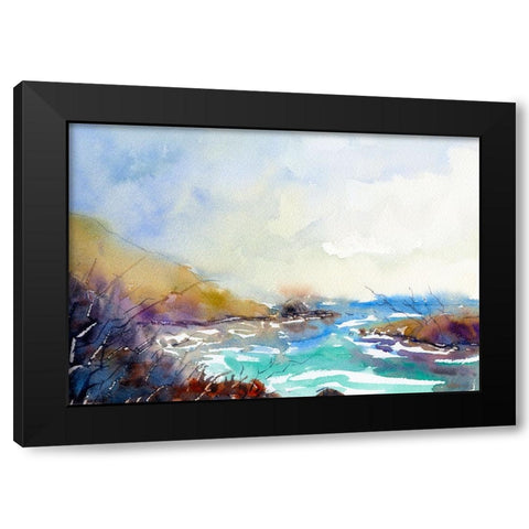 Found Beach Black Modern Wood Framed Art Print with Double Matting by Randy Noble Fine Art