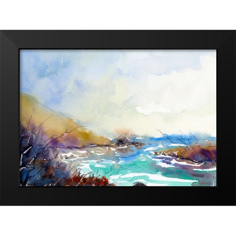 Found Beach Black Modern Wood Framed Art Print by Randy Noble Fine Art