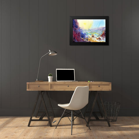 Ocean Morning Black Modern Wood Framed Art Print by Randy Noble Fine Art